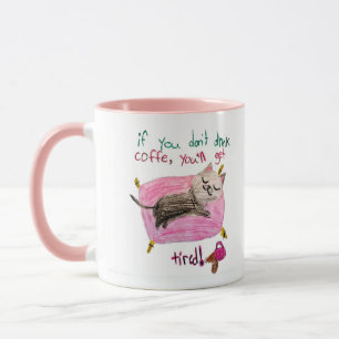 Slaapkat koffie humor mok – Cute vermoeide kat mok