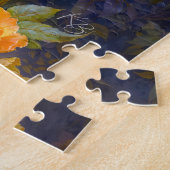 Slaapkat met blauwe veren Nesten in Rozen Legpuzzel (Zijkant)