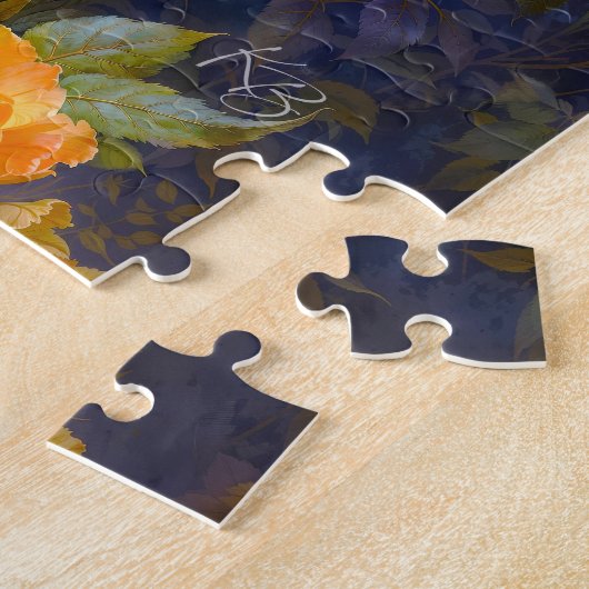 Slaapkat met blauwe veren Nesten in Rozen Legpuzzel (Zijkant)