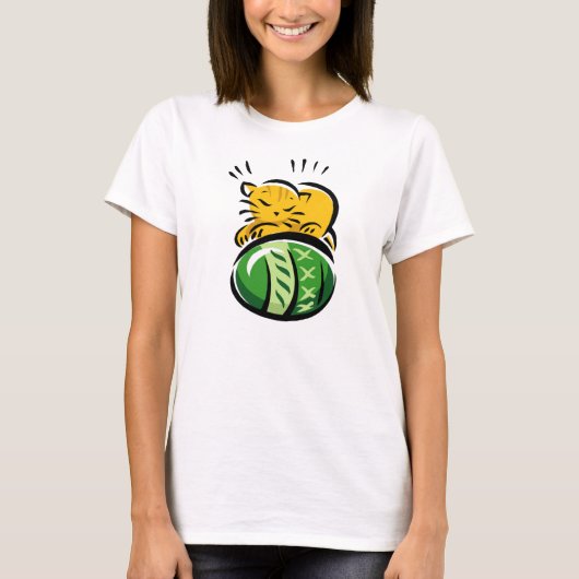 Slaapkat met Pasen Ei T-shirt (Voorkant)