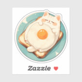 Slaapkat Ontbijt Toast en Ei Sticker (Vel)