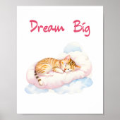 Slaapkat op een Cloud Nursery Dream Big Poster (Voorkant)
