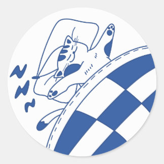 Slaapkat Ronde Sticker