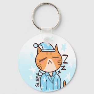 Slaapkat sleutelhanger
