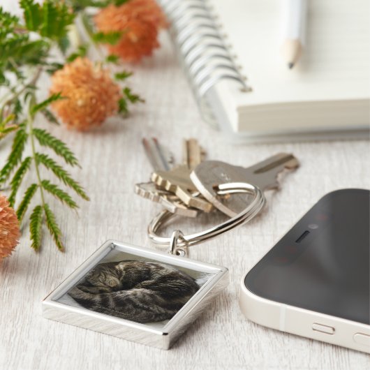 Slaapkat Sleutelhanger (Zijkant)