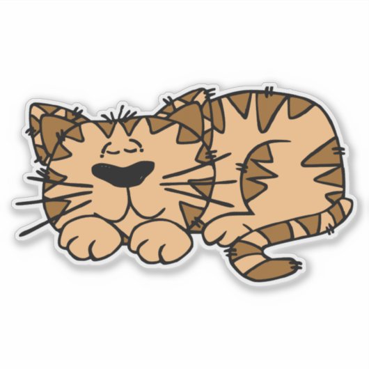 Slaapkat Sticker (Voorkant)