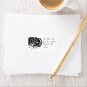 Slaapkat tekening Adreslabel Etiket (Insitu)