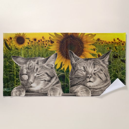 Slaapkatten strandhanddoek strandlaken (Voorkant)