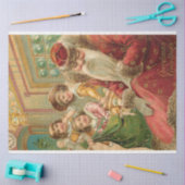  slaapkerstman met kinderen en speelgoed tissuepapier (Craft)