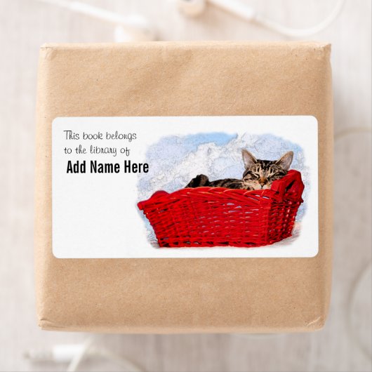 Slaapkeuten in een heldere rode bakplaat etiket (Insitu)