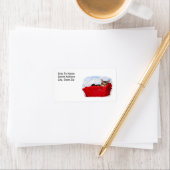 Slaapkeuten in een heldere rode mand etiket (Insitu)