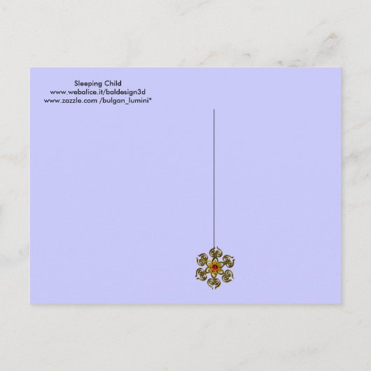 SLAAPKIND, BLAUWE BABY SHOWER MONOGRAM UITNODIGING BRIEFKAART (Achterkant)