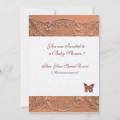 SLAAPKIND, BUTTERFLY GEEL BABY SHOWER PINK KAART (Achterkant)