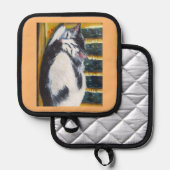 Slaapkitten op stoel Oven Mitts & Pot Houders (Voorkant / Achterkant)