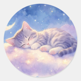 Slaapkitten Wolk Sticker
