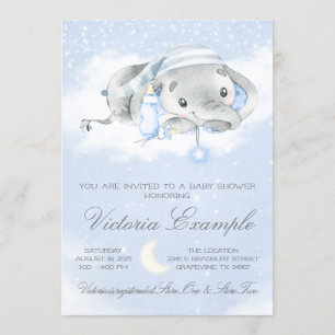 Slaapkleine Olifant Jongens Baby Shower Kaart