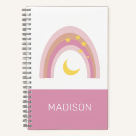 'Slaapkleurtje Regenboog', Mooie Boho Roze maatwer Notitieboek