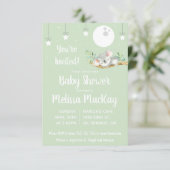 Slaapkoala babyshower uitnodiging (Staand voorkant)