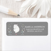 Slaapkonijn Baby shower adreslabel Etiket (Insitu)