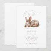 Slaapkonijn Baby shower Neutrale kleuren Kaart (Voorkant / Achterkant)