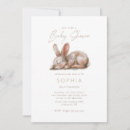 Slaapkonijn Baby shower Neutrale kleuren Kaart