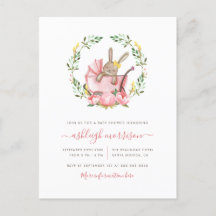 Slaapkonijn in buggy | Meisje Baby shower