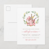 Slaapkonijn in buggy | Meisje Baby shower Uitnodiging Briefkaart (Voorkant / Achterkant)