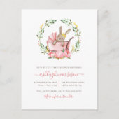 Slaapkonijn in buggy | Meisje Baby shower Uitnodiging Briefkaart (Voorkant)