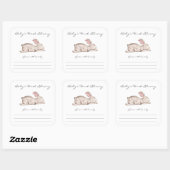 Slaapkonijntje baby shower Bookplate Vierkante Sticker (Vel)