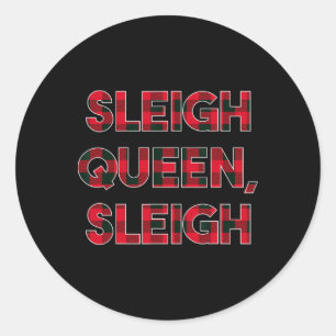 Slaapkoningin Sleigh Kerstmis Inspirerend Xmas Ronde Sticker