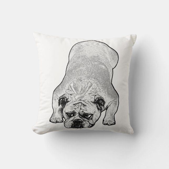 Slaapkop Bulldog Ontspanning Kussen (Voorkant)