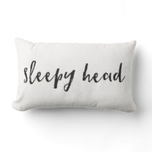 Slaapkop typografie kussen