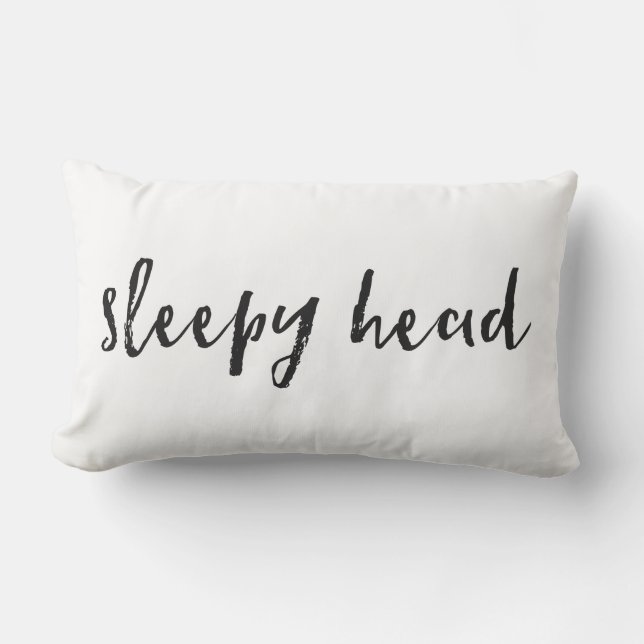Slaapkop typografie kussen (Voorkant)