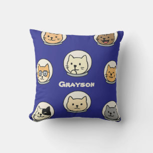 Slaapkussen met kattenkop en naam voor kattenliefh kussen