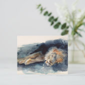 slaapleeuw briefkaart (Staand voorkant)