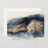 slaapleeuw briefkaart (Voorkant / Achterkant)