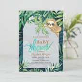 Slaapluiaard Zomer Palm Leaf Baby shower Kaart (Staand voorkant)