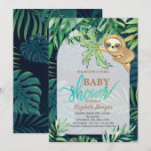 Slaapluiaard Zomer Palm Leaf Baby shower Kaart (Voorkant / Achterkant)