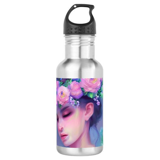 Slaapmaagd Etherische Fantasie Vrouw Kunst Waterfles (Voorkant)