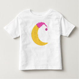 Slaapmaan, Cute Moon, Gele Maan, Nightcap Kinder Shirts