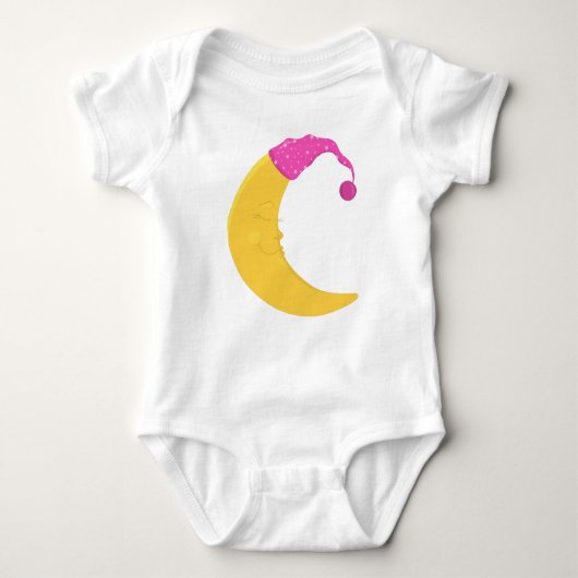 Slaapmaan, Cute Moon, Gele Maan, Nightcap Romper (Voorkant)