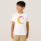 Slaapmaan, Cute Moon, Gele Maan, Nightcap T-shirt (Voorkant volledig)
