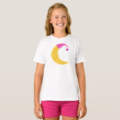 Slaapmaan, Cute Moon, Gele Maan, Nightcap T-shirt (Voorkant volledig)