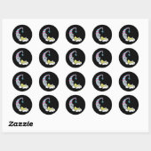 Slaapmaan en Beer Ronde Sticker (Vel)