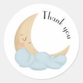 Slaapmaan Schattige dank u Ronde Sticker (Voorkant)