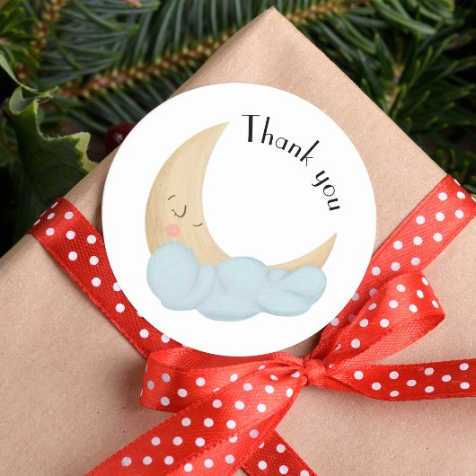 Slaapmaan Schattige dank u Ronde Sticker