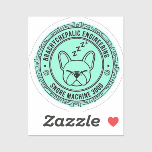 Slaapmachine 3000 Franse Bulldog Tech Grappige Hon Sticker (Vel)