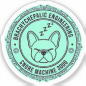 Slaapmachine 3000 Franse Bulldog Tech Grappige Hon Sticker (Voorkant)