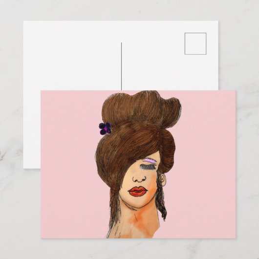 slaapmeisje briefkaart (Voorkant / Achterkant)