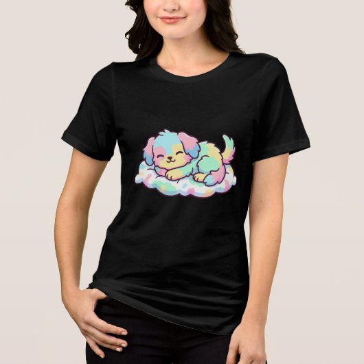 Slaapmodus Puppy Tri-Blend Shirt (Voorkant)